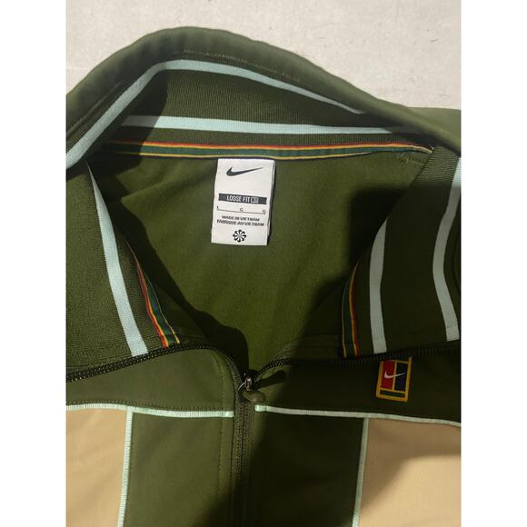 Nike Court Heritage Tennis Jacket Green / Cream / Blue Size Large - Picture 5 of 6